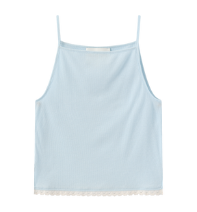 Scalloped Knit Camisole - Blue