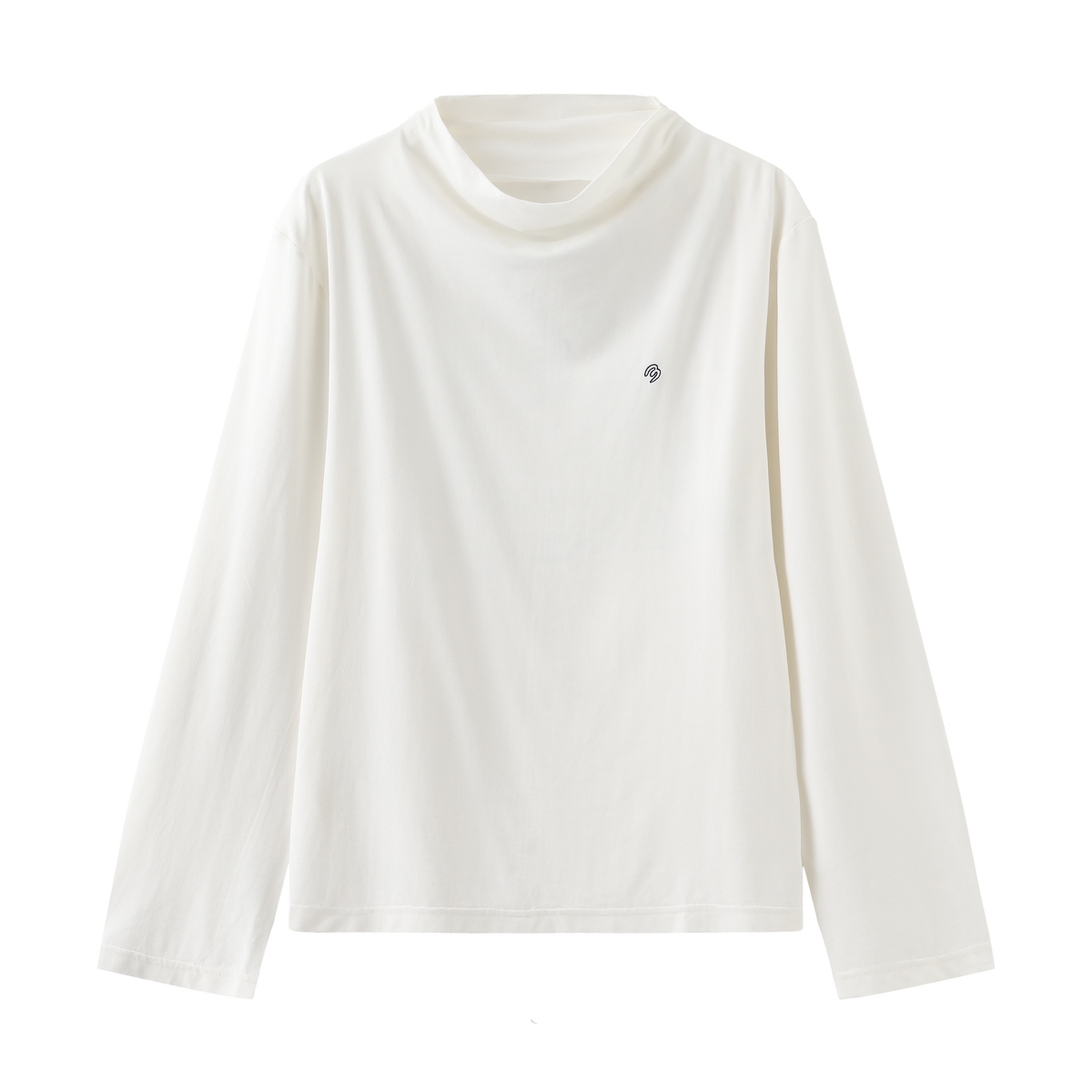 3 Emboridery Long Sleeve Tshirt - White