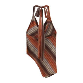 Linen Striped Asymmetrical Strappy