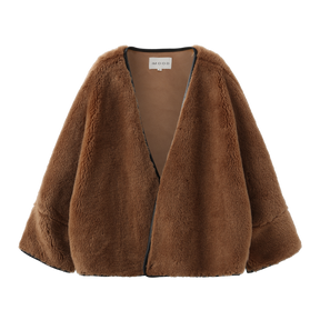 Oversized Teddy Cape Jacket