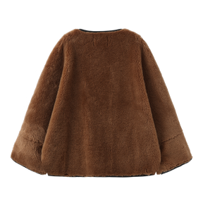 Oversized Teddy Cape Jacket