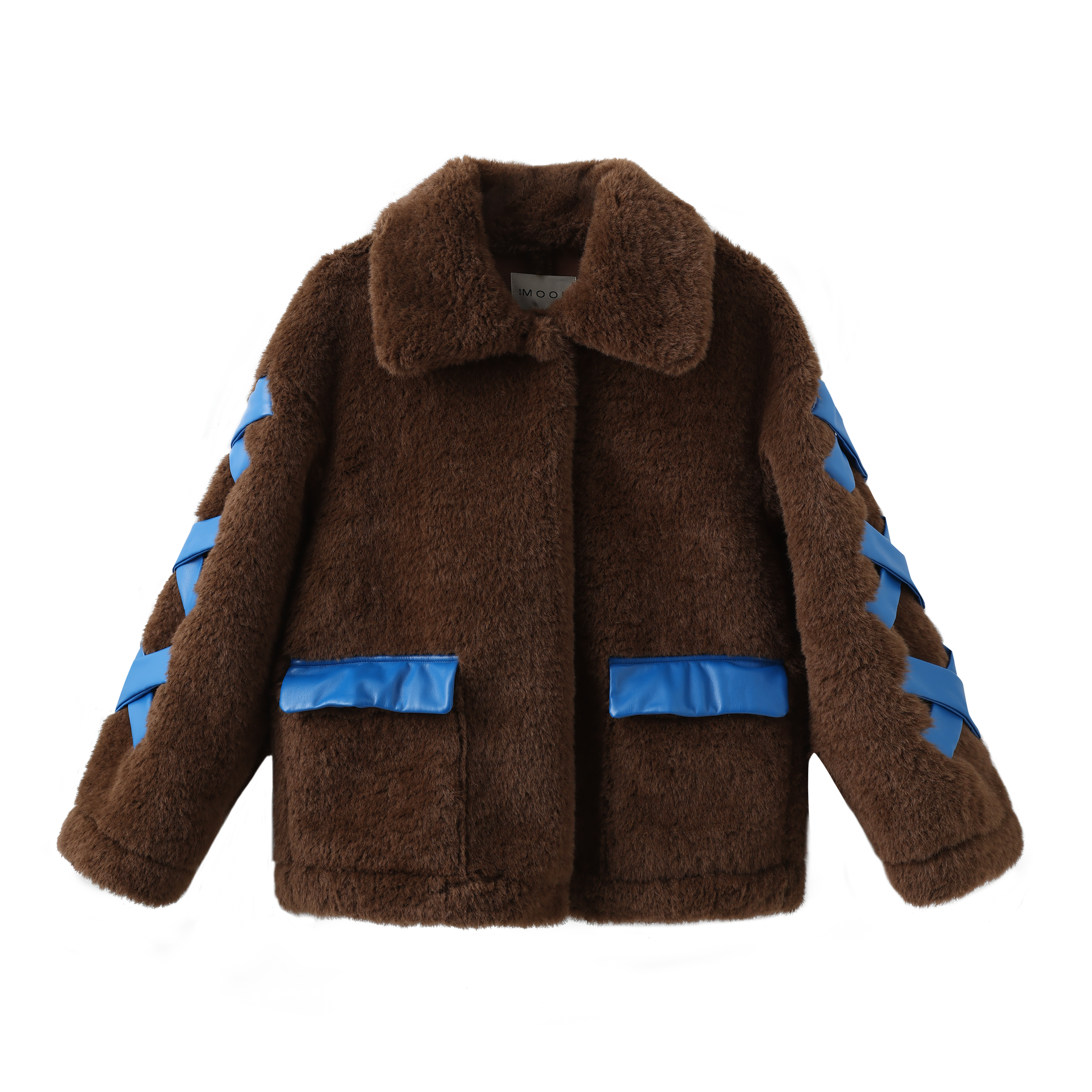 Teddy Shearling Bow Coat - Brown
