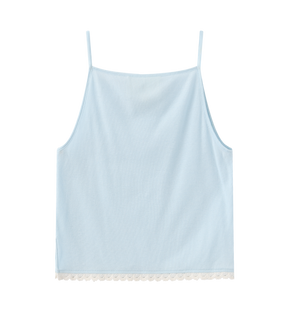 Scalloped Knit Camisole - Blue