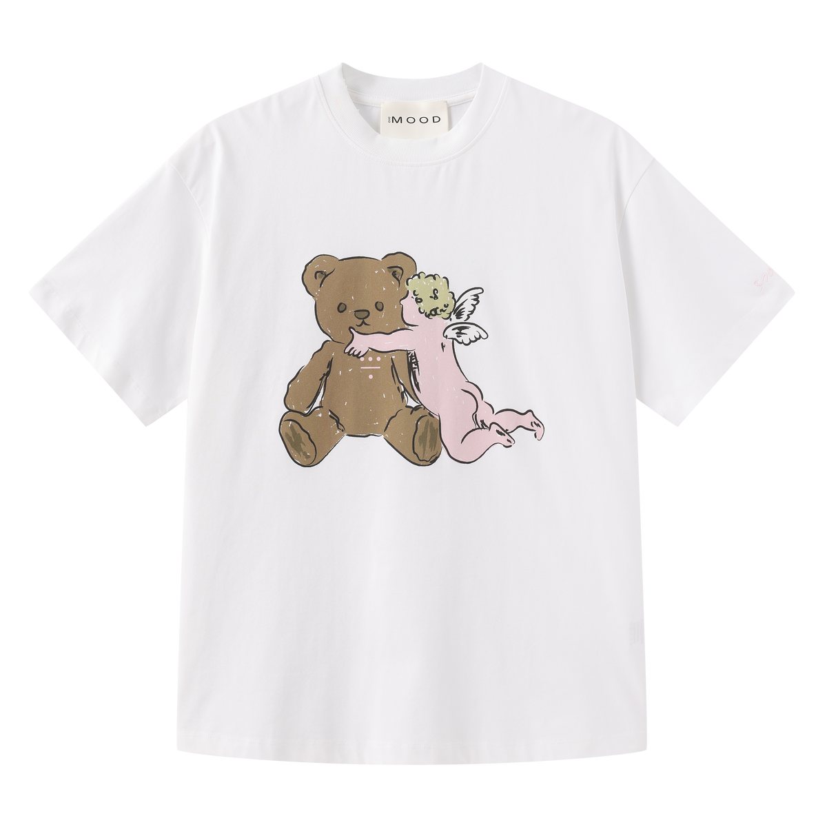 Bear with Angel Short-Sleeve T-shirt - White