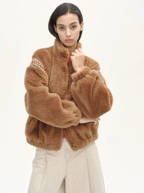 Twilight Woven Teddy Jacket - Brown