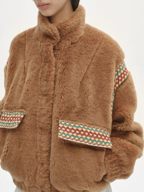 Twilight Woven Teddy Jacket - Brown