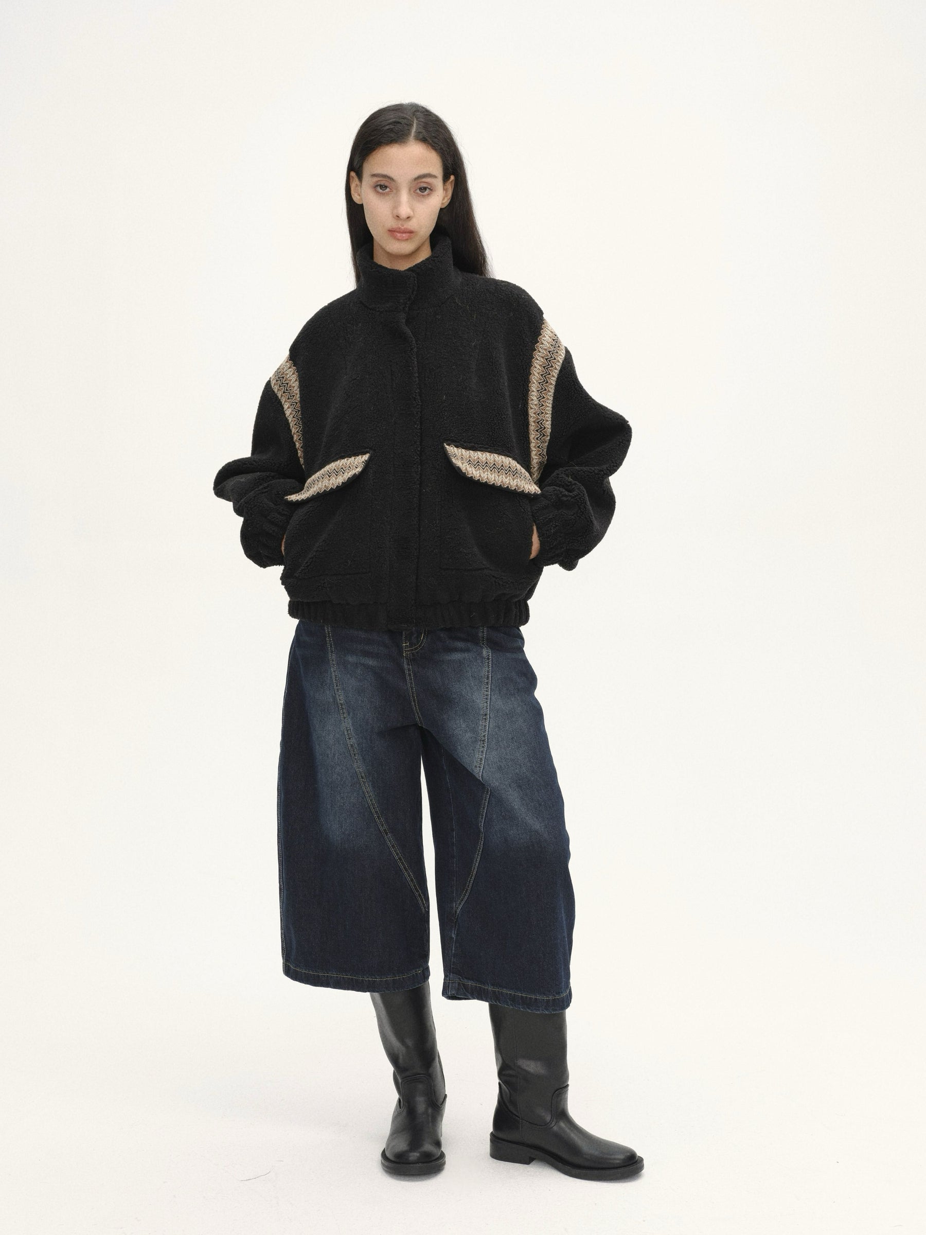 Twilight Woven Teddy Jacket - Black