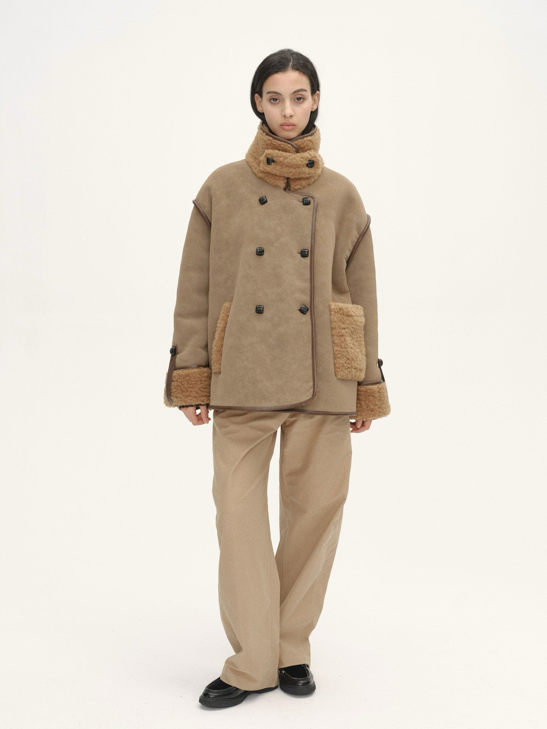 Suede Biker Teddy Jacket