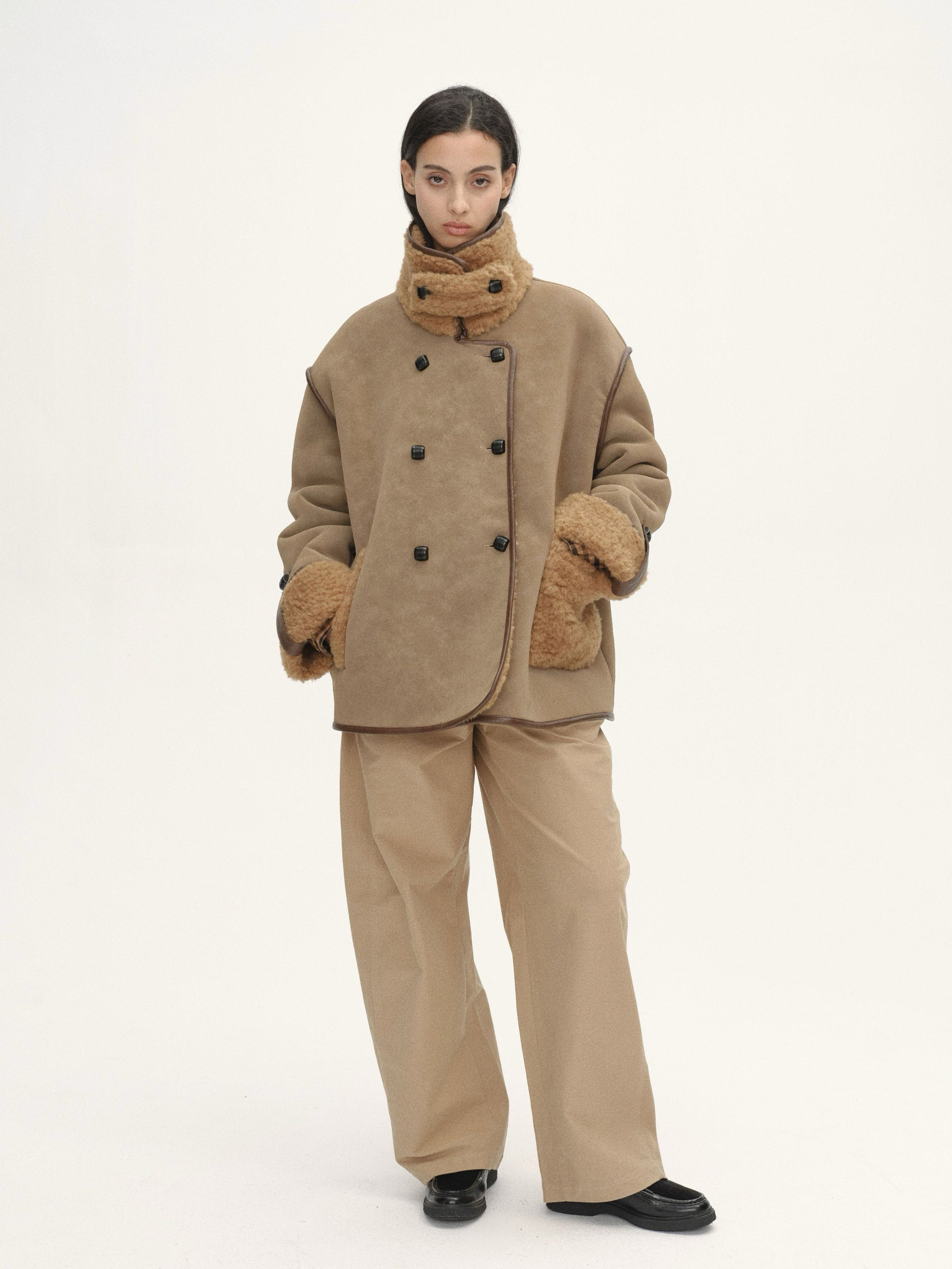 Suede Biker Teddy Jacket