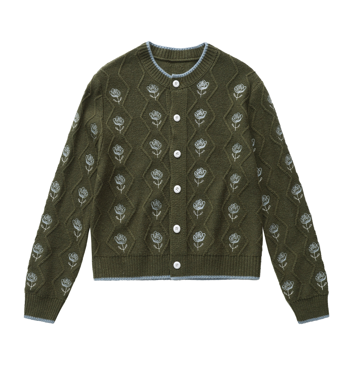 Rose Garden Knit Cardigan Green