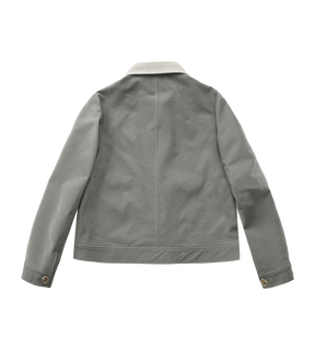 Appliqué Boxy Short Jacket Grey