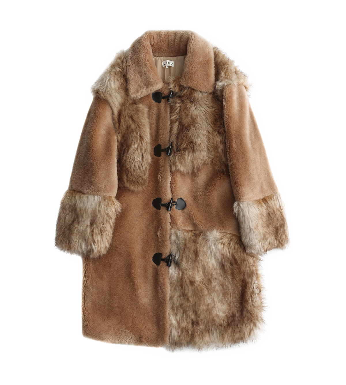 Patchwork Teddy Long Coat