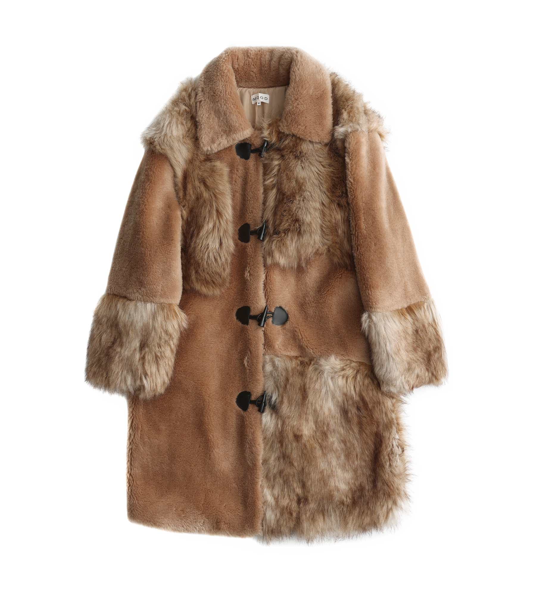 Patchwork Teddy Long Coat