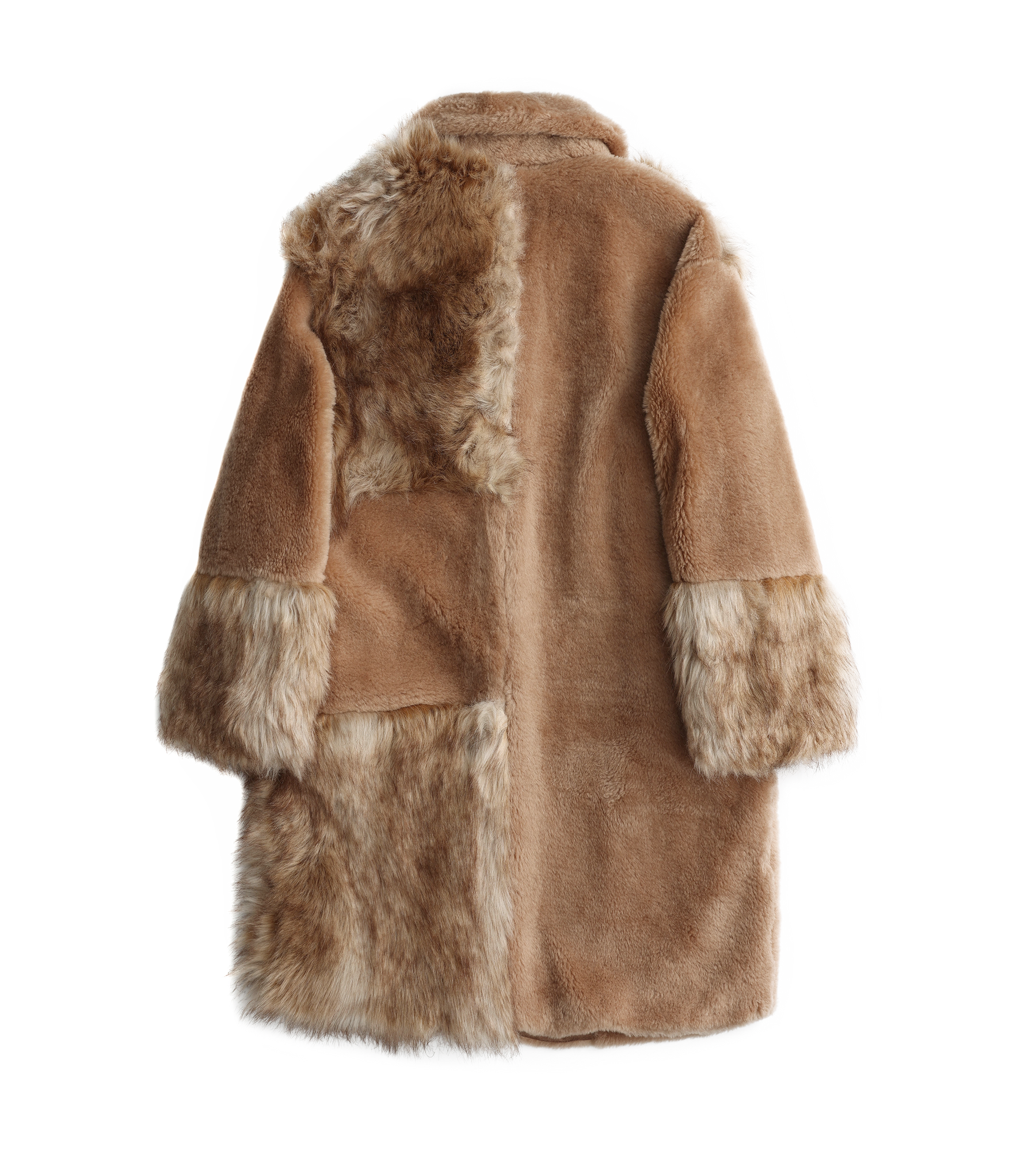 Patchwork Teddy Long Coat