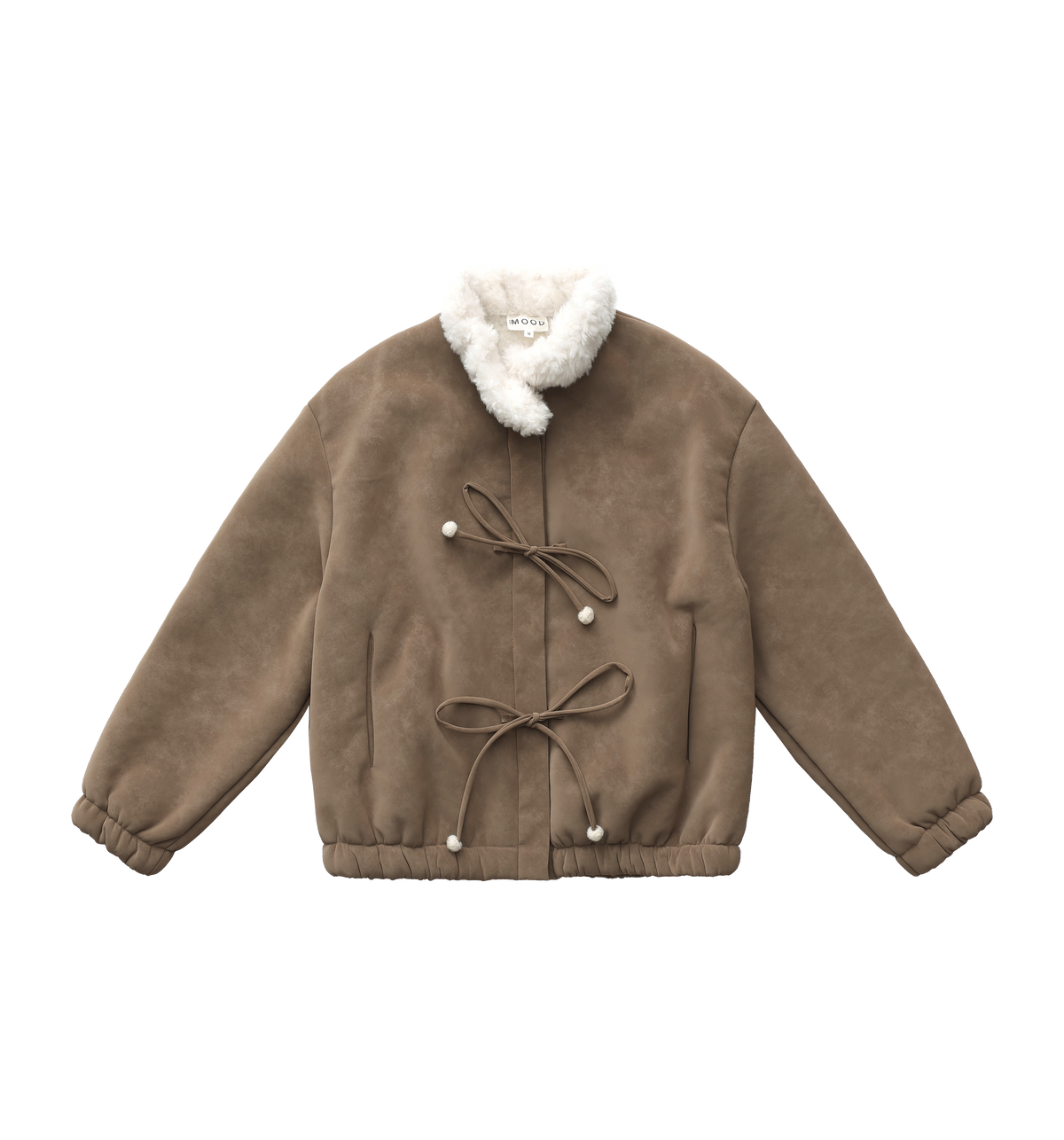 Petal Collar Bow Teddy Jacket