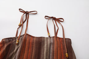 Linen Striped Asymmetrical Dress