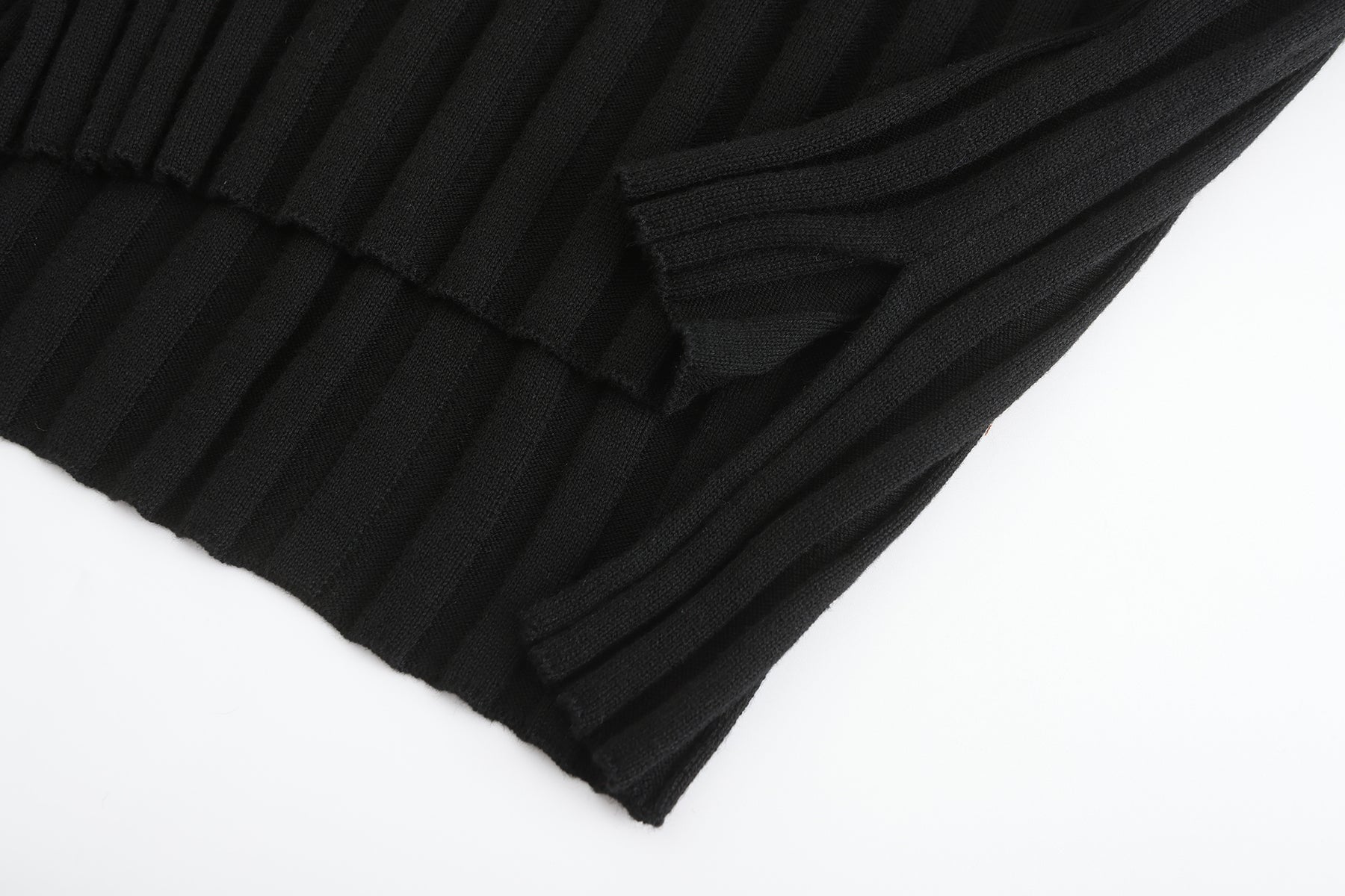 Fuzzy Sleeve Knit sweater - Black
