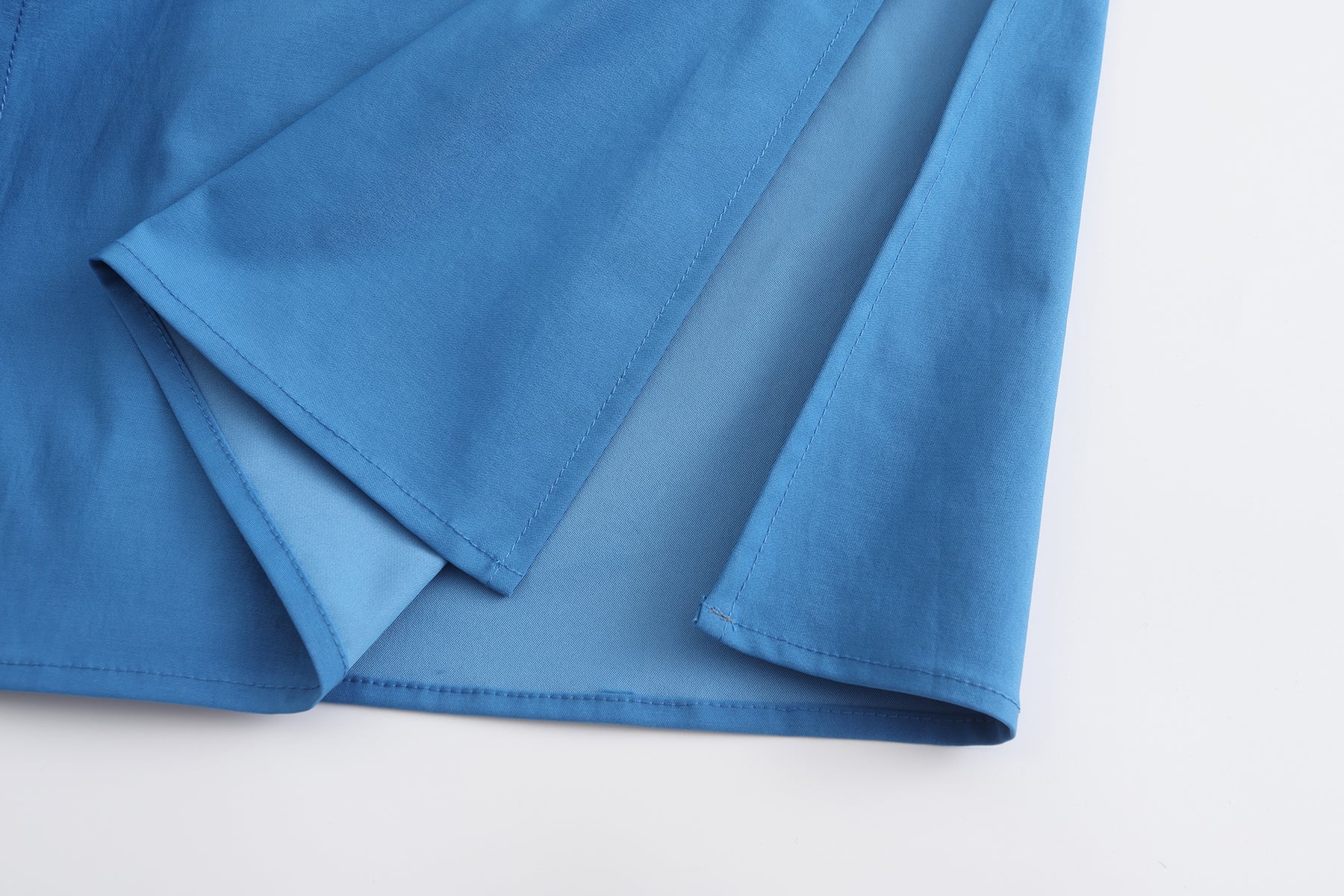 Detachable Hood Shirt Dress- Blue