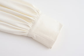 可拆卸連帽襯衫洋裝 - 白色
