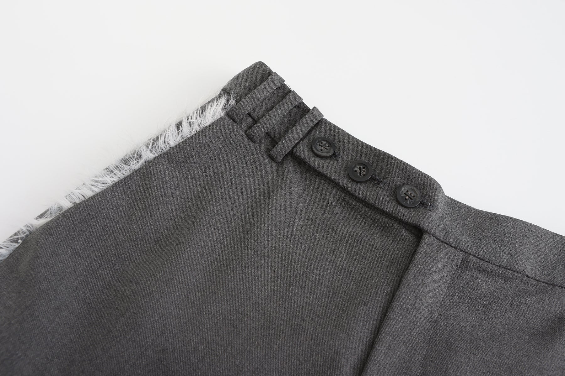 Furry Fringe Pants - Grey