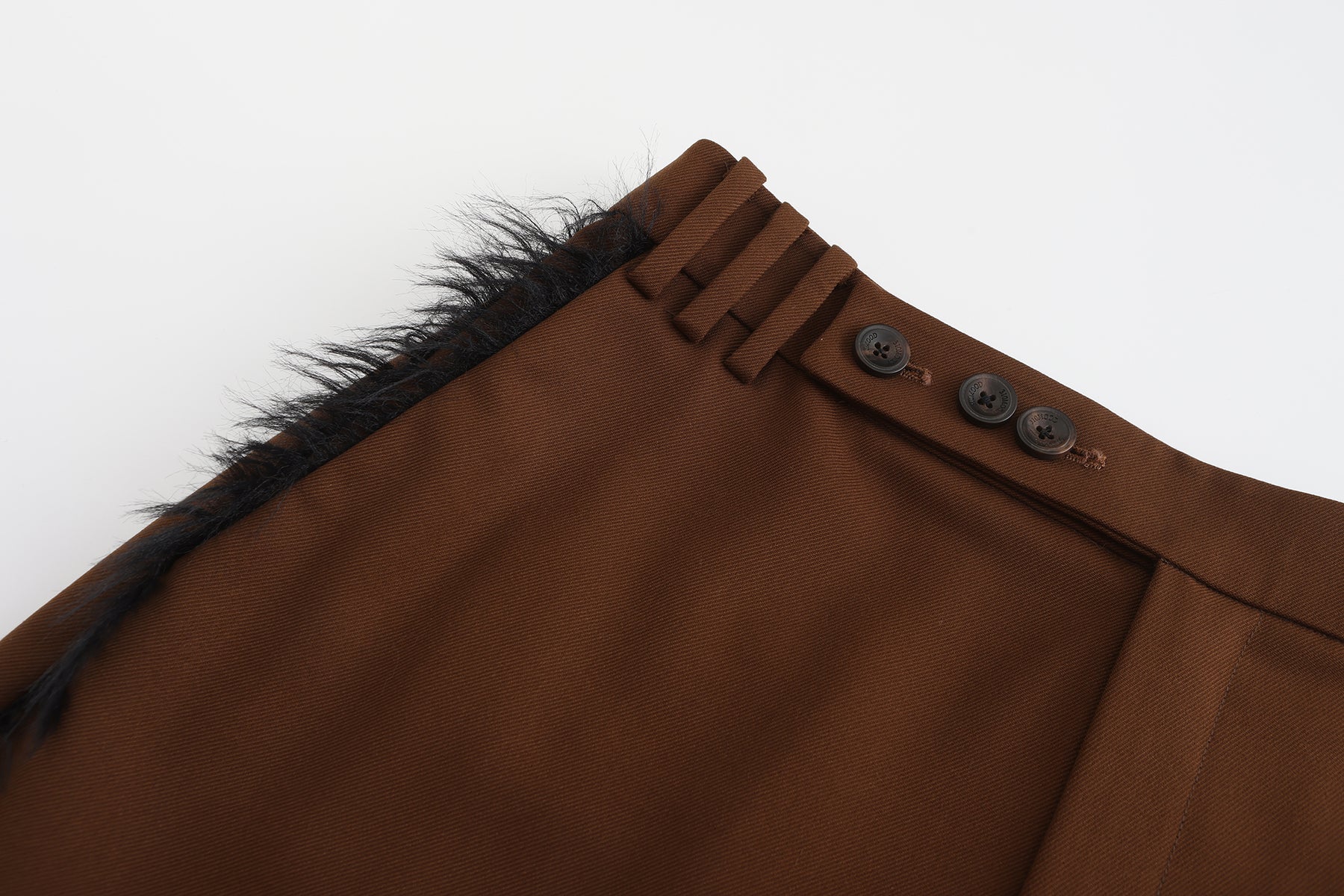 Furry Fringe Pants - Brown