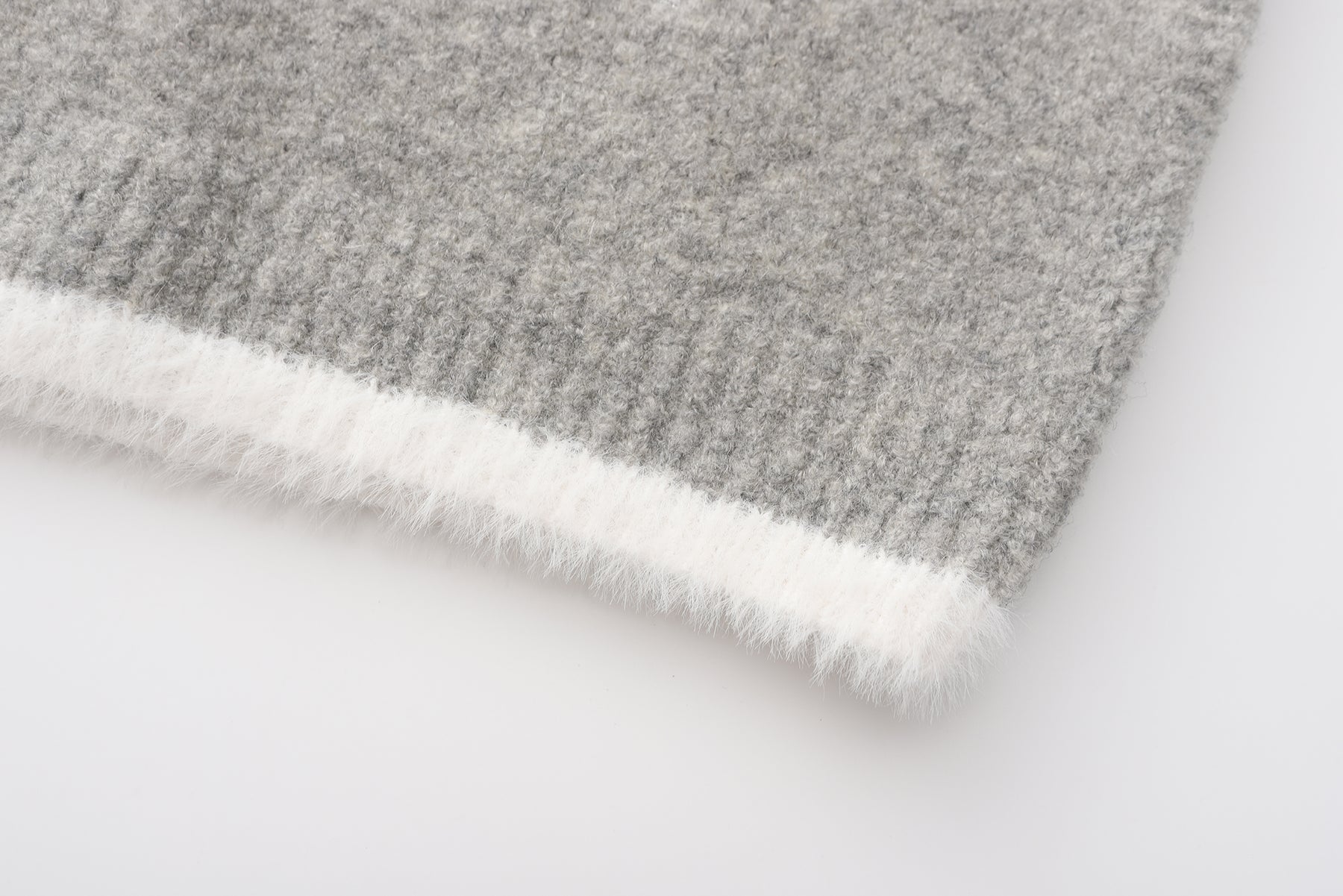 Shearling-Trim Knit Vest - Grey