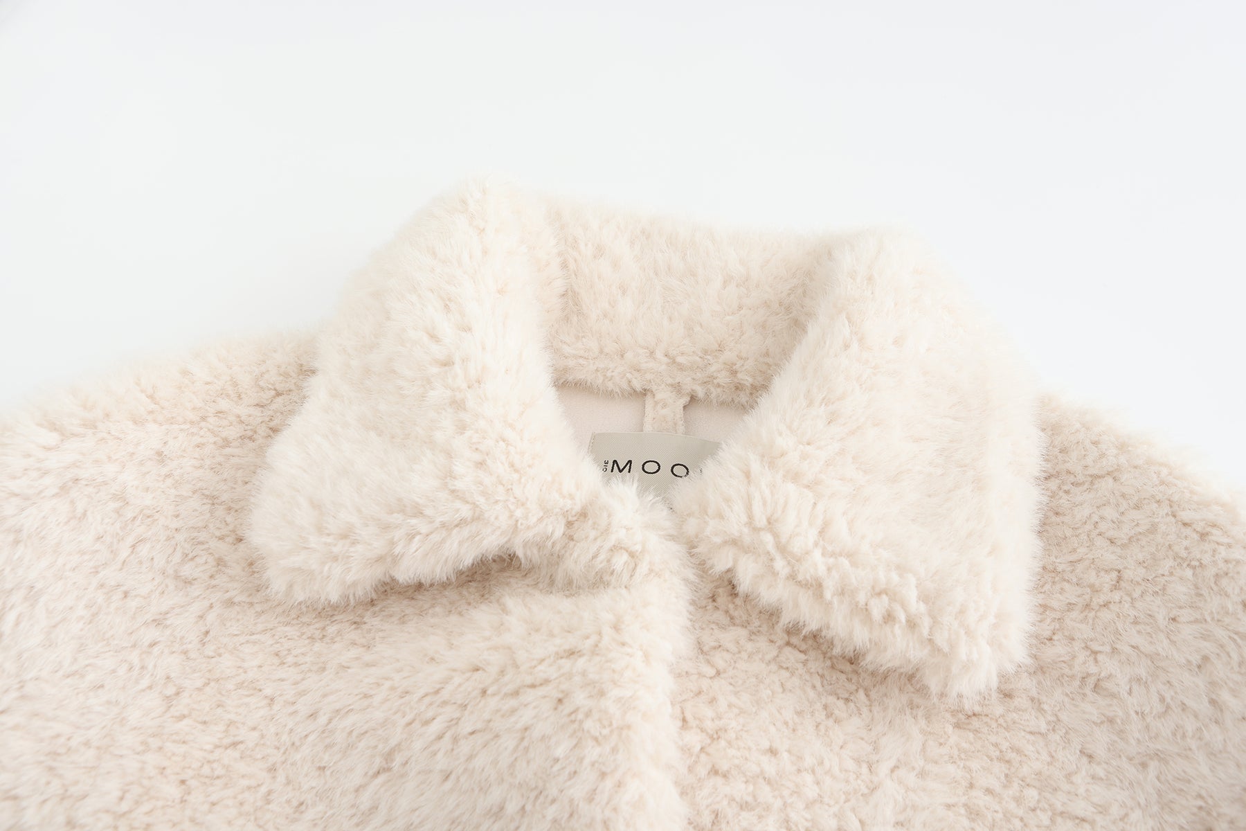 Teddy Shearling Bow Coat - White