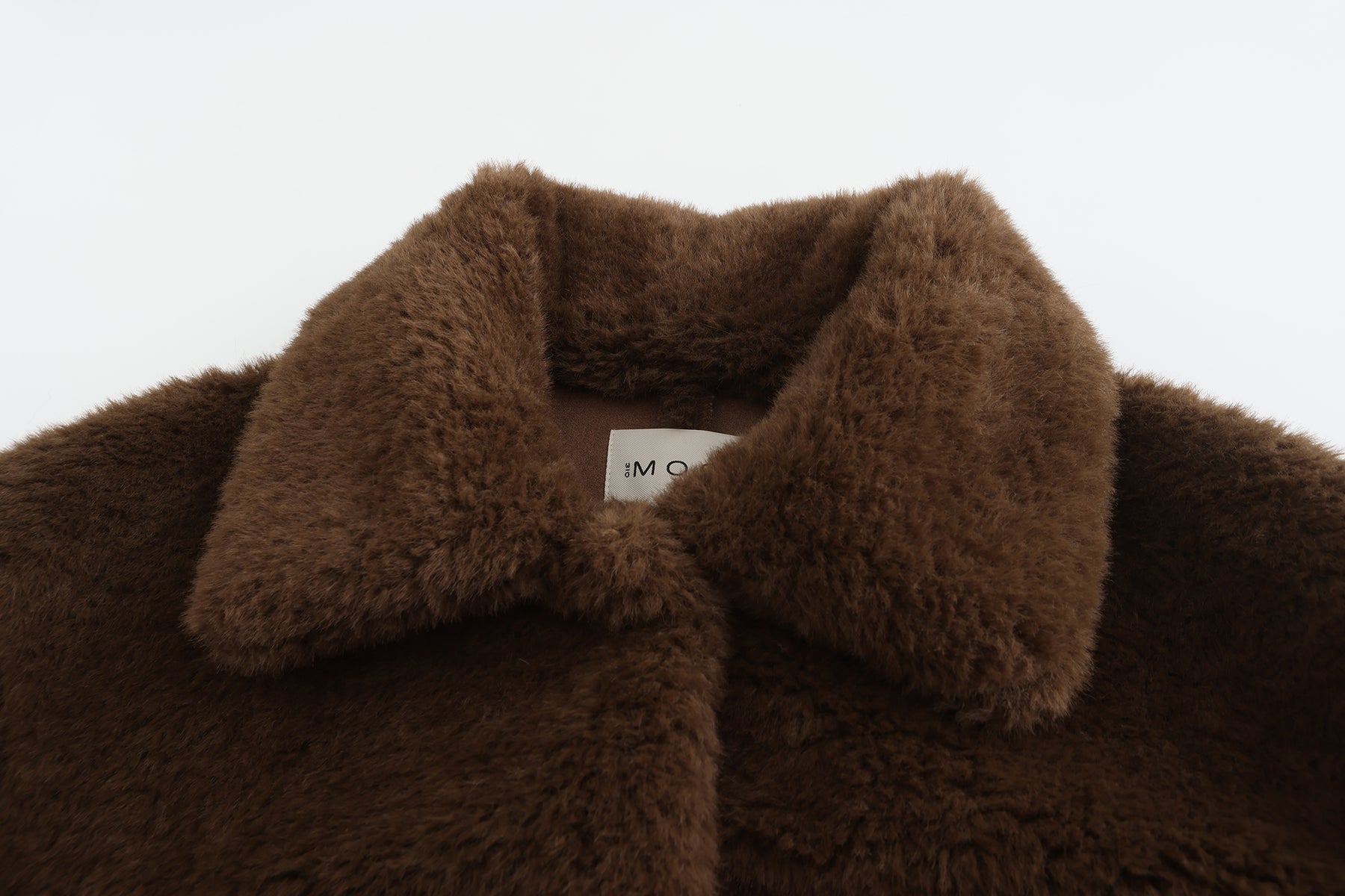 Teddy Shearling Bow Coat - Brown