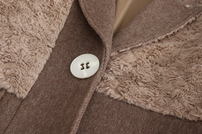 Classic Patched Teddy Blazer Coat - Brown
