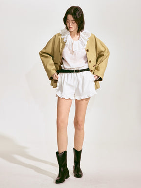 Patchwork Utility Khaki Jacket