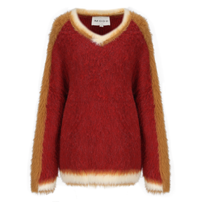 HOLIDATE - V neck two tone holiday sweater
