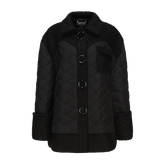 Teddy Quited Coat -Black