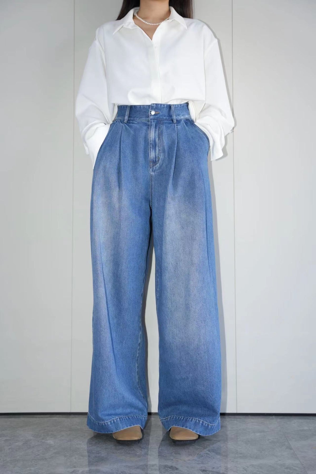 x ninido Classic Vintage Wide-Leg Jeans - Blue