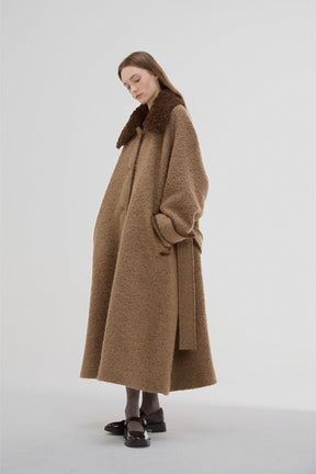 Convertible Faux Fur Collar Overcoat