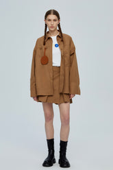 ICON Leather Pendant Shirt - Brown