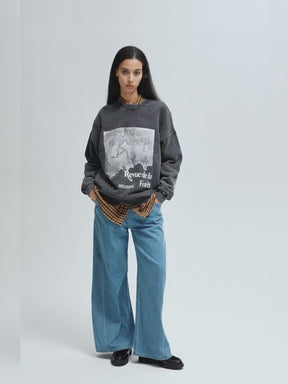 Forest Tap Washed Sweatshirt Black