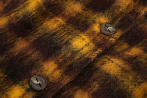 SAMPLE | Puff Sleeve Maxi Mohair Coat - Plaid /S - 310MOOD