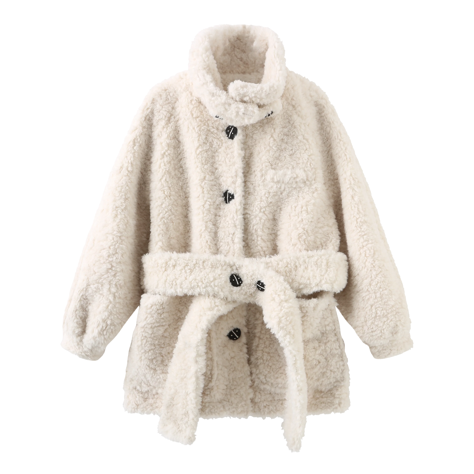 Teddy Wrap Coat_White- Sample