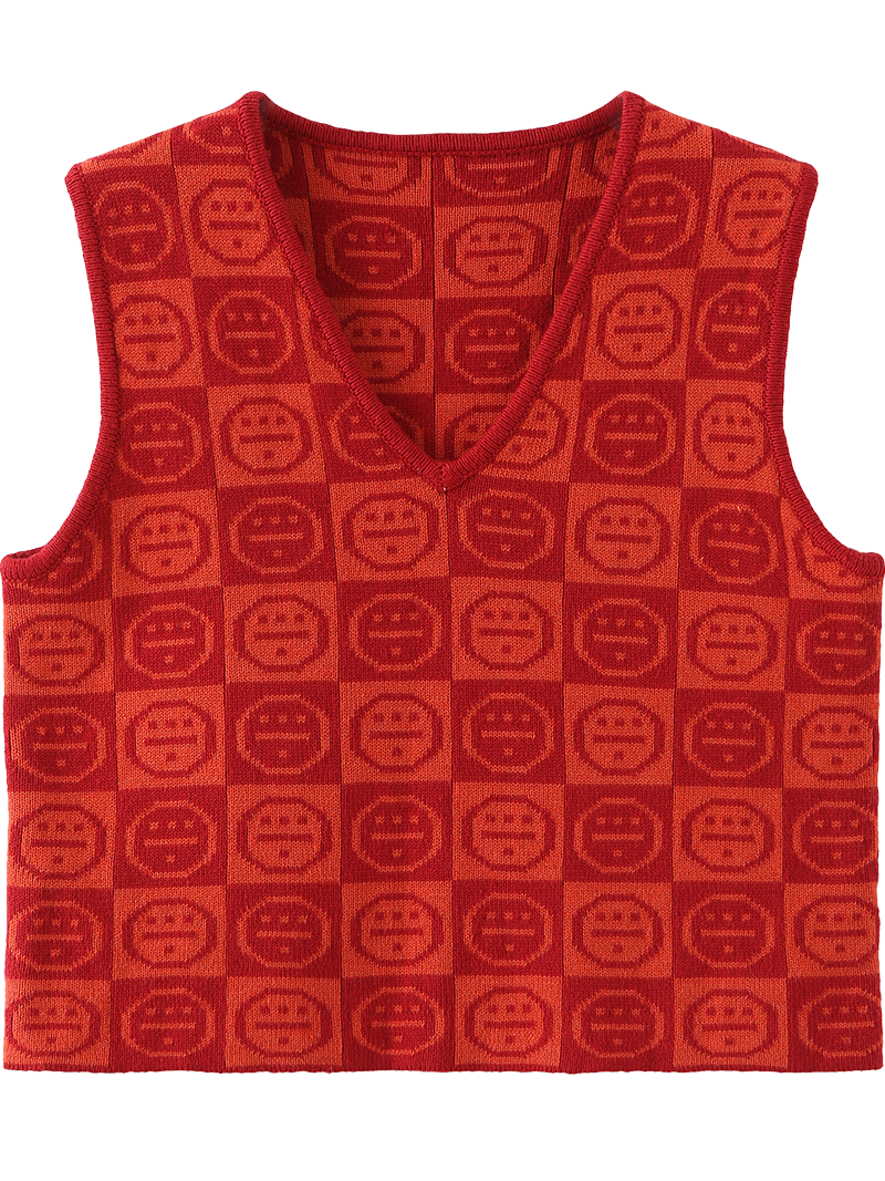 Icon Knit Vest - Holiday Red