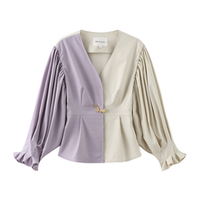 Ruffle Blouse with Tableware Pin - 4 Colors - 310MOOD