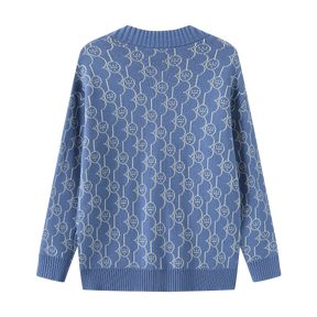 ICON Monogram Oversized Cardigan _ Blue