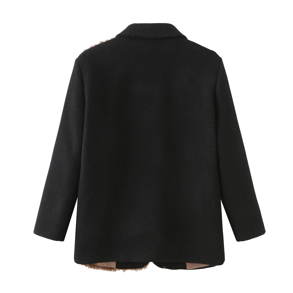 Patched Blazer Coat - Black - 310MOOD