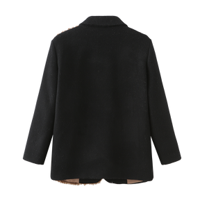 Patched Blazer Coat - Black - 310MOOD