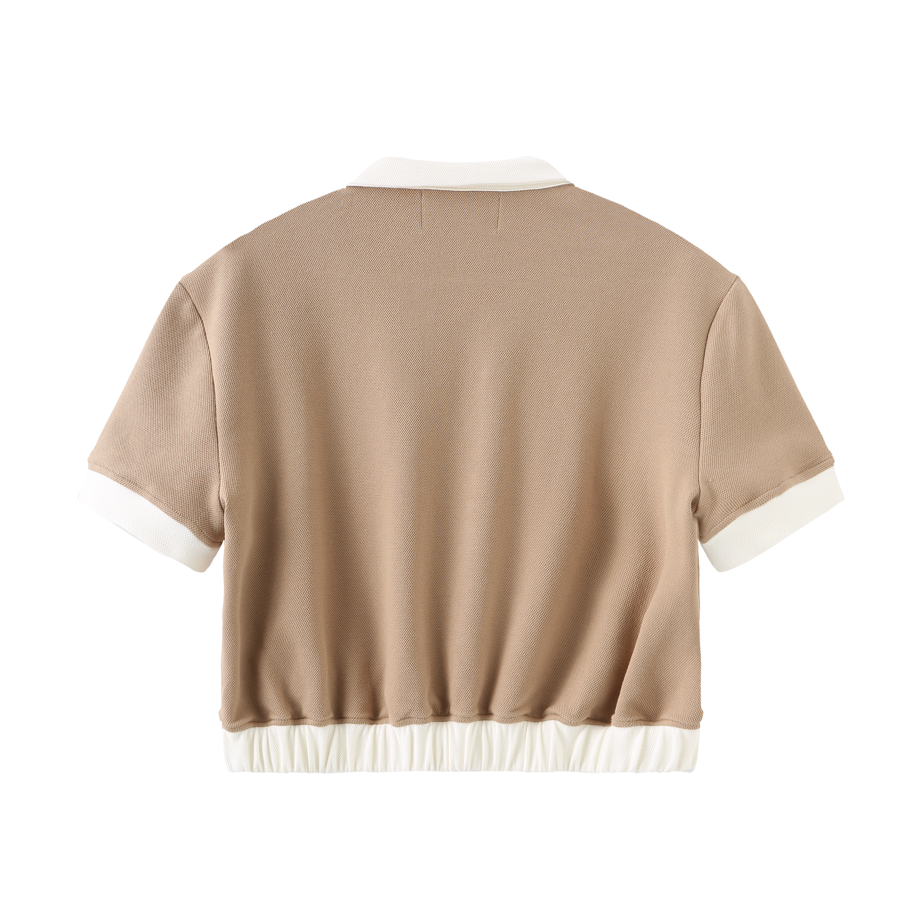 ICON Patched Cropped Short Sleeve Top - Camel