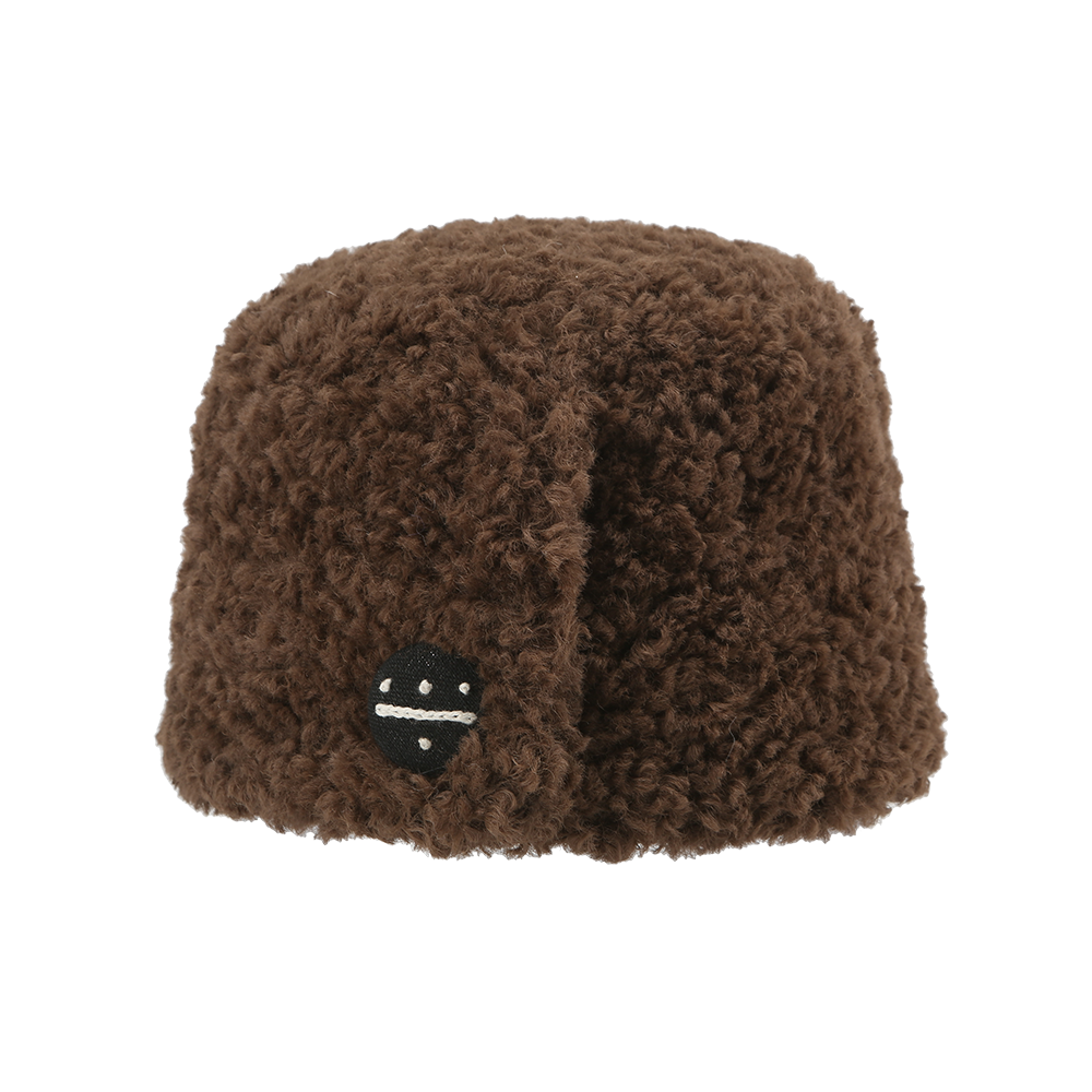Button Teddy Bucket Hat - Caramel - 310MOOD