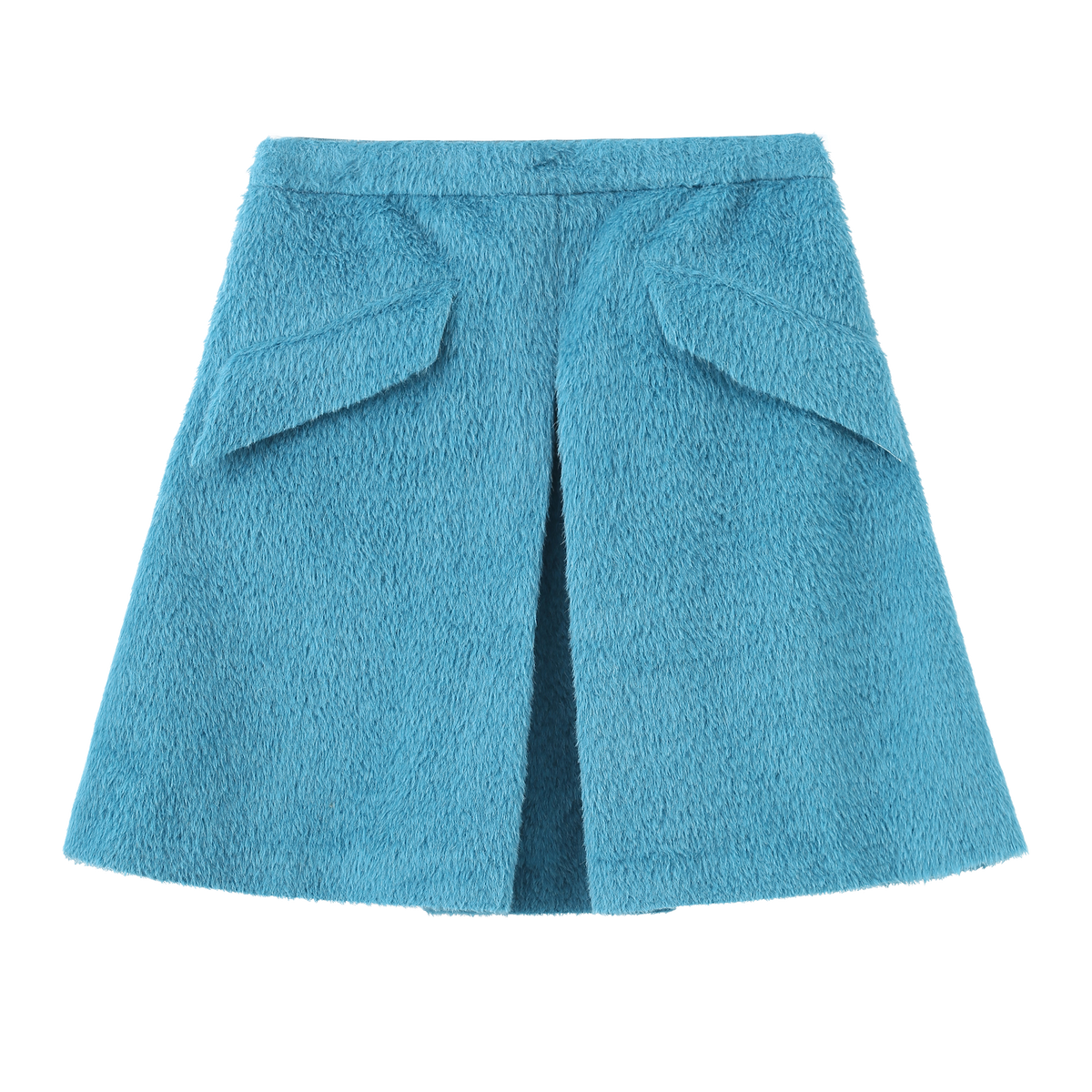 High Waist Wool Skirt_Blue