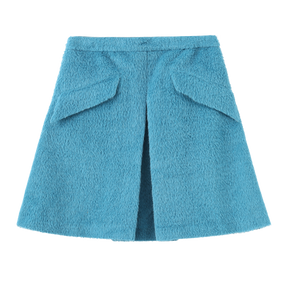 High Waist Wool Skirt_Blue