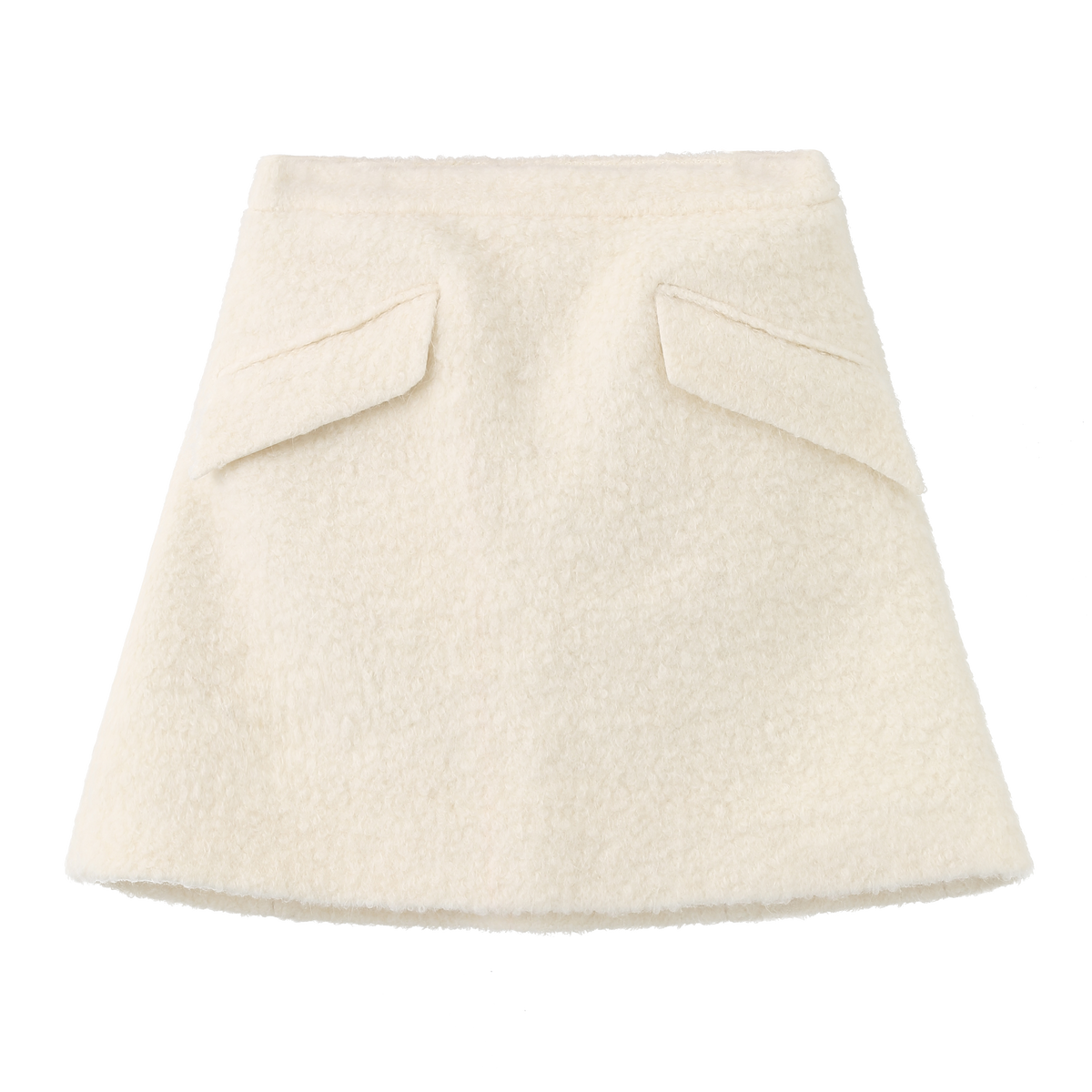 High Waist Wool Skirt_White