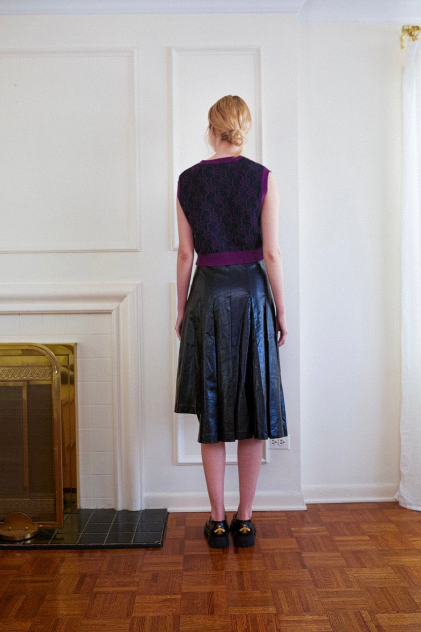 Asymmetrical Pleated Midi Skirt - Floral